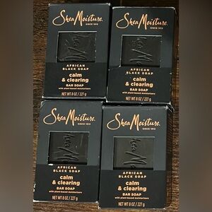 Shea Moisture Calm & Clearing Black African Soap Bars X 4 Bars Total All New!